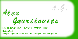 alex gavrilovits business card